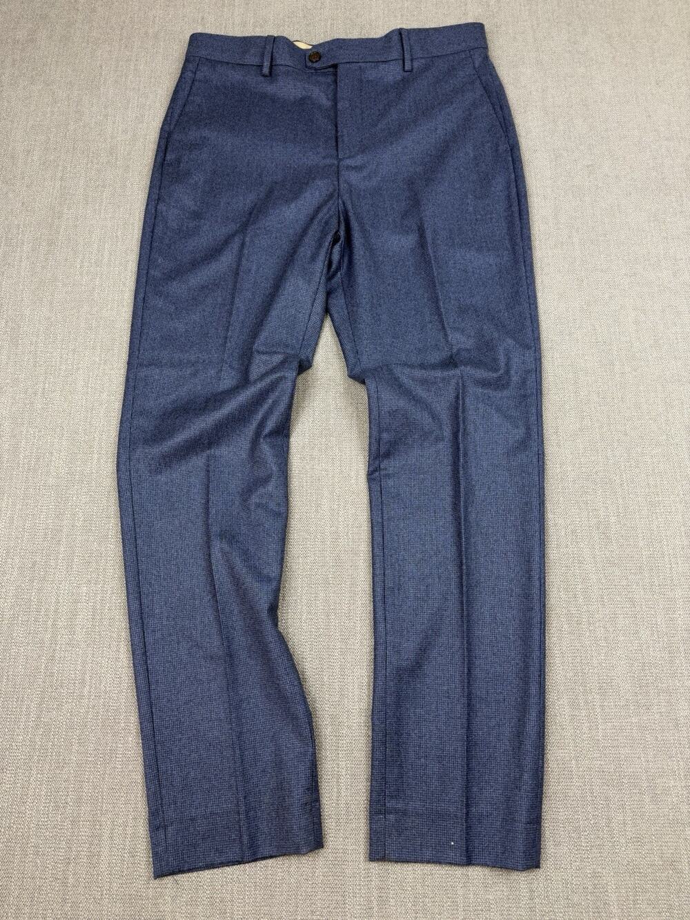 NWT Banana Republic Tailored Slim Fit Italian Wool Dress Pants 33x32 Blue 33R